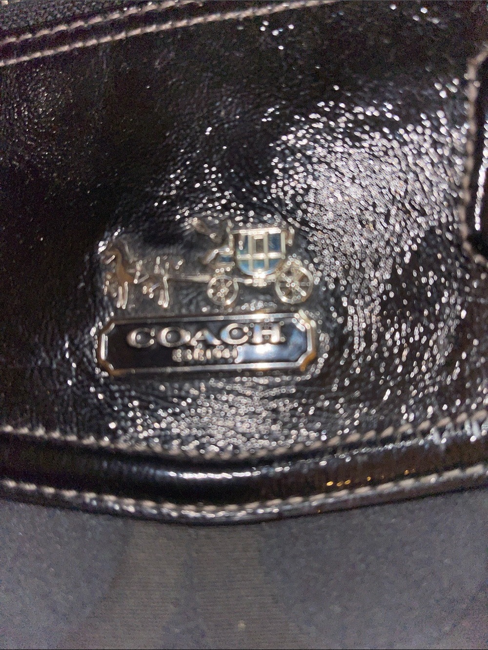 Coach Black Signature Canvas Tote with Gloss Trim - Picture 13 of 14